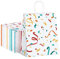 Dyforce 50 Stück Geschenktüten, Weiß Papiertüten mit Henkel, Kraftpapiertüten Klein Geeignet für Party, Geburtstag, Hochzeit, Süßigkeiten und Geschenke 15X8X21CM
