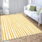 Teppiche rutschfest Waschbar 120X170cm - Moderner Teppich mit Gelb-Weißen Streifen, Flanell Kurzflor Schmücken - Geometrisches Design Teppich für Schlafzimmer Wohnzimmer, Eingangsmatte