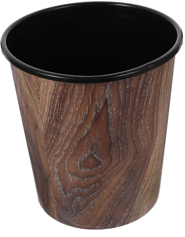 STOBOK Retro-mülleimer Mit Holzmaserung Imitiert Papierkörbe Müllcontainer Pflanztopf Aus Abfalleimer Im Badezimmer Enger Mülleimer Runder Papierkorb Entsorgung Rattan Karton Büro Plastik