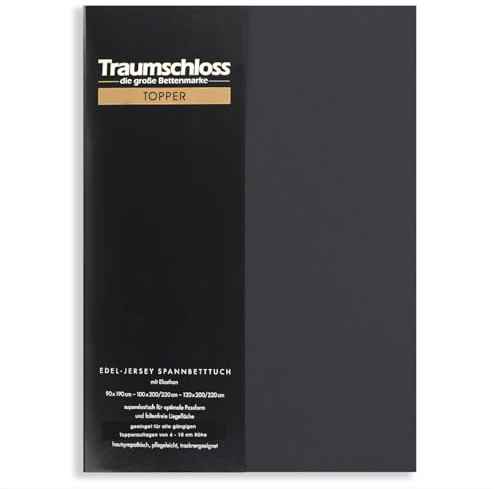 Topper Spannbettlaken Edel-Jersey Mako-Baumwolle Elasthan 4-10 cm Steg | 165g/m², 95% gekämmte Mako Baumwolle, 5% Elasthan
