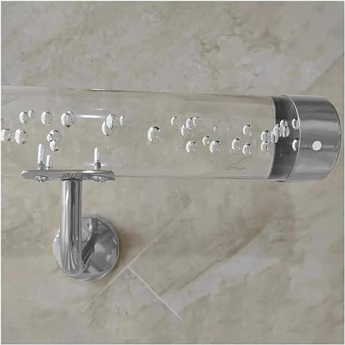 LQSYBHD Pasamanos de Acrílico Transparente para Escaleras Interiores,Kit Completo,barandilla Interior de Cristal Transparente Antideslizante,Pasamanos de Pared con SOP(Size:4ft/120cm,Color:LQY-001)