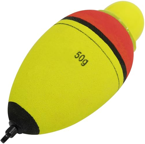 AERZETIX - C68870 - Schwimmer Stöpsel, Leuchtend 50 g - rot und grün - zum Angeln auf Raubfische Hecht Zander Wels Forelle - Länge 92 mm - Durchmesser 43 mm - Haken angelrute Fisch
