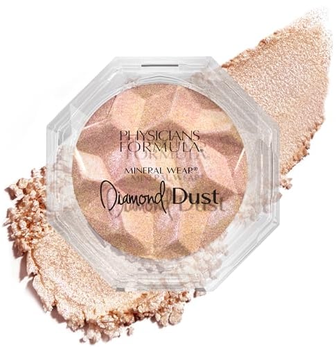 Physicians Formula Mineral Wear Diamond Dust, Cipria Trasparente con Minerali Illuminanti e Vitamina E, Effetto Naturale e Radioso, Luminous Gleam