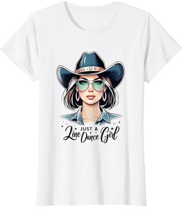 Just A Line-Dance Girl Damen Country-Musik Line Dance T-Shirt