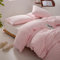 Odot Couleur Unie 3 Pieces Parure de Lit, Ensemble de Literie avec Housses de Couettes et 2 Taies D'oreillers 48x74cm, Set de Housse de Couette pour 1~2 Personnes (150x200cm,Rose pâle B)