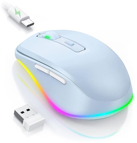 PEIOUS Jiggler - Mouse senza fili con scritta Keep Computers Awake, colore: Azzurro