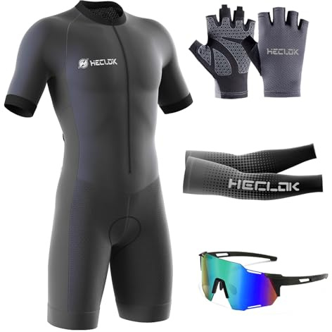Homme Pro Trifonction Manches Courtes Sports de Plein Air Vêtements de Triathlon,Tri-Costume d'une pièce,Combinaison de Cyclisme Homme，pour Course À Pied,Natation, Cyclisme Body (TYP-7,L)