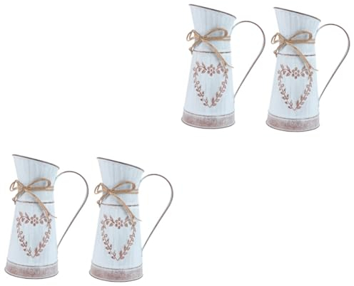 POPETPOP 4 Stück Herzförmiges Blumenarrangement Schoß Behälter Blumenstrauß Dekoration Links Blumenvase Blumenbank Heimdeko Hochzeitsdeko Eisen Sukkulente Pflanzen Jahrgang