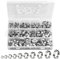 Kamtop 200 PCS Hose Clips Set - 10 Sizes 304 Stainless Steel Clamps Assortment, 7-21mm Adjustable Pipe Clips Single Ear Clamps for Water, Gas, Automobile