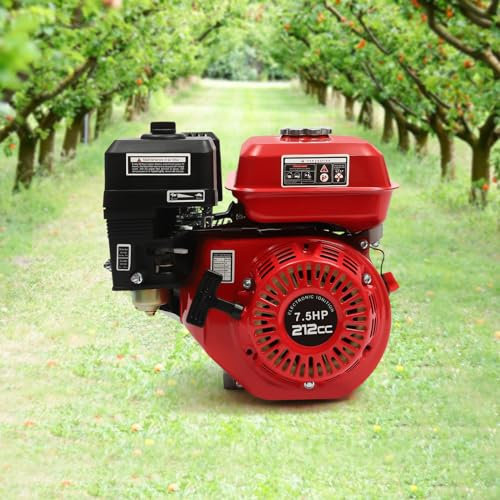 YNAADYH Motore a benzina, 7,5 Hp 212Cc, 4 tempi, motore a benzina, 1 cilindro, Go-kart, generatore, 20 mm, 4 tempi, 7,5 Hp, generatore di corrente a benzina, motore di azionamento