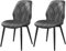 Yaheetech Juego de Sillas de Comedor Nórdico Sin Brazos Sillas de Cocina con Asiento Tapizado con Patas de Metal para Comedor, Dormitorio y Estudio Gris Claro (Gris Oscuro, 2 Sillas)