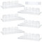 6er Set Wandregal Ohne Bohren Weiß Schweberegal, Schweberegal Ohne Bohren, Badezimmer Regal Duschablage Wasserdicht, 30cm Regal Ohne Bohren für Dekos Regalbrett für Wohnzimmer, Küche, Arbeitszimmer