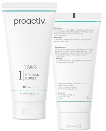 Proactiv Solution Refreshing Cleanser 180 ml - Erfrischender Gesichtsreiniger mit Mikro-Peeling-Perlen, Salicylsäure & Vitamin E