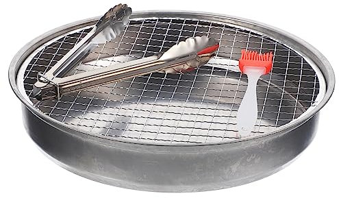 POPETPOP Set Di Griglia A Carbone Usa E Getta Portatile in Acciaio Inossidabile Da 28 Cm Per Esterni