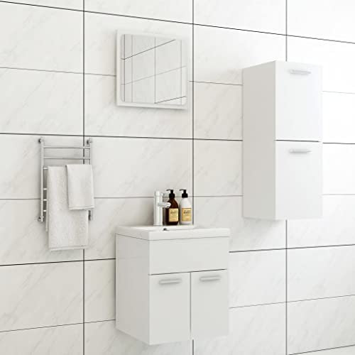 Xichuzi Conjunto de Muebles de baño Madera contrachapada Blanco, Muebles para Baño, Muebles para Lavabo, Armario Baño - 3070991