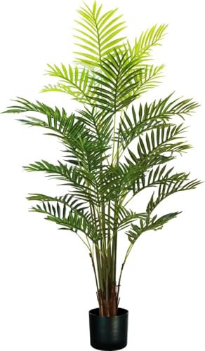 Wintem Künstliche Areca-Palme, 33 Blätter, 160 cm, Topf mit natürlichem Moos, dekorative Zimmerpflanze