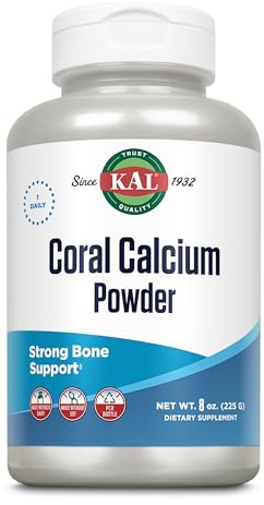 KAL Coral Calcium | 1000mg | 225g Pulver | laborgeprüft | Nahrungsergänzungsmittel aus dem reinen Calcium von Korallen | Erhaltung normaler Knochen & Zähne