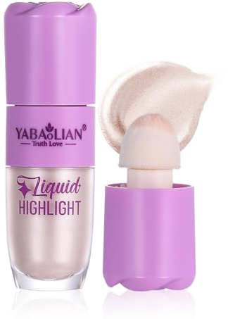 Langhaftender Flüssighighlighter – Leichtes Schimmer-Glow, Wasserfest & Wischfest, Natürlicher Glanz, Konturen-Highlighter fürs Gesicht