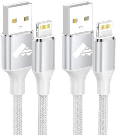 Cavo iPhone, 2m+1m/ 2 Pezzi Ricarica Filo Caricatore iPhone Carica Rapida Certificato MFi Lungo Cavo Lightning USB Caricabatterie Cavetto per iPhone 11 12 13 14 Pro Max Plus Mini XS XR X 8 7 6 SE iPad