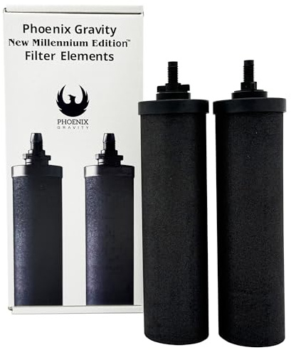 Berkey Éléments filtrants à eau Phoenix Gravity New Millennium Edition (lot de 2) - Remplacement approuvé par NMCL au lieu de Black Berkey Elements BB9-2