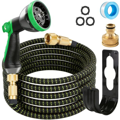Expandable Garden Hose 25ft, Garden for Hosepipes, Flexible Magic Water Hose with 10-Pattern Water Spray Upgraded 3-Layer Latex, No-Kink, Hosepipe for Gardening and Car Washing