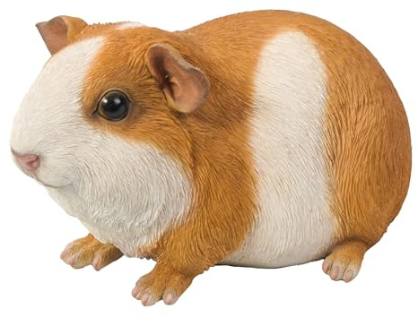 HotAnt Gartendeko - Meerschweinchen – Tierfigur aus Polystone – Handbemalt, Frosthart, Braun/Weiß – Garten Zubehör, Deko Draußen