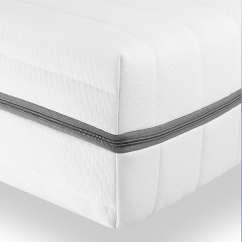 Sleepneo Matratze 200x220 cm - Höhe 18cm - Duo Härtegrad H2 & H3-7 Zonen Kaltschaummatratze, punktelastisch atmungsaktiv - Softer Bezug mit 4-seitigem Reißverschluss