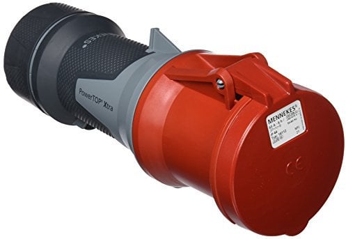 Mennekes (Unternehmen) 101300054 prolongadores Power Top Xtra, Steckdosen CEE, 400 V, 50–60 Hz, 63 A, 5-polig, IP 44 Grad Schutz, Rot