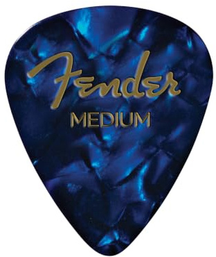 Fender Pearl Celluloid Picks, 351, Blue Moto, Medium, 12-Pack