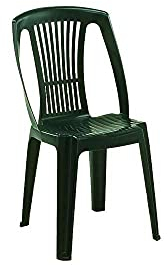 Stapelbarer Monoblock-Stuhl, ohne Armlehnen, Made in Italy, 46 x 53 x 86 cm, grüne Farbe
