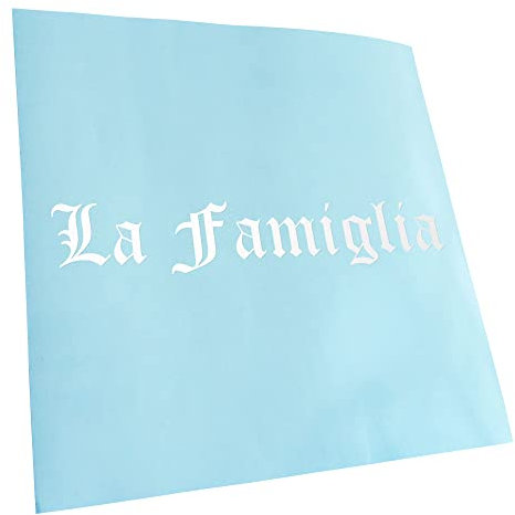 Kiwistar - Adesiva per Auto - La Famiglia 20 x 6,5 cm - Bianco - Scritte per Camion, Moto, Bici, Veicoli, Laptop, Camper, Autobus - Tuning