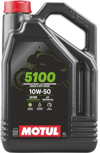 MOTUL Motoröl 10W-50 5100 Vollsynthetiköl Motor Öl API SL API SJ API SH API SG 4T 4L | 104076, 5100 10W-50 4T