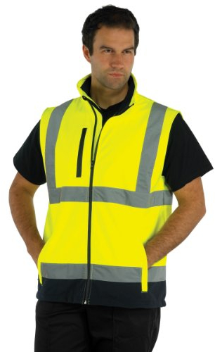 Yoko Hi Vis Softshell Bodywarmer Colour=Hi-Vis Yellow/Navy Size=L