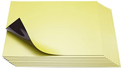 Magnetfolie DIN A4 Bogen, gelbgrün, 10 Stück – Präsentationsmittel, für kreative Ideen, zum Beschriften und Basteln, flexibel zuschneidbar, Kennzeichnung Lager
