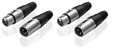 SIENOC 0.3M XLR mâle/femelle à XLR femelle/mâle Câble Microphone 3 'Pro Cord Splitter Série Y-Cable (2 paire 3 broches XLR)