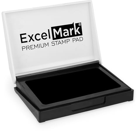 ExcelMark Stempelkissen für Gummistempel, 5,4 x 8,4 cm, Schwarz