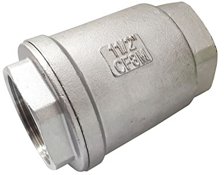 megairon 15,1 cm NPT weiblich WOG1000 Rückschlagventil, Rückstauklappe, Rückflussverhinderer, federbetätigte Inline-Schraubbefestigung, niedrige knacken Druck, Edelstahl CF8 M 1-12''