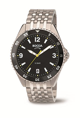 Boccia Herren Digital Quarz Uhr mit Titan Armband 3599-03