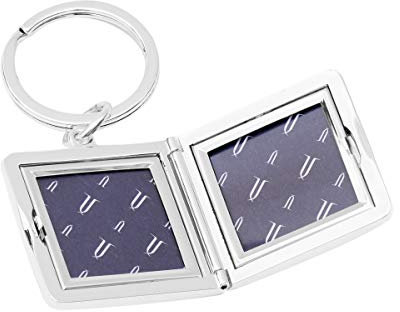 Brillibrum Design Medaillon Mit Gravur Silber Zum Aufklappen 2 Fotos Foto Schlüsselanhänger Rahmen Bilderrahmen Eckig Amulett Schmuck Aufklappbar Öffnen Freundschaft (Gravur bis 25 Zeichen)