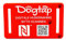 Dogtap Light Big, digitale Hundemarke für mittlere bis große Hunde, mit NFC-Chip und QR Code für Kontaktdaten und Steckbrief, aus Silikon, wasserfest, flexibel, 67 x 40 mm