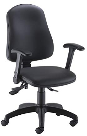 Office Hippo High Back Desk Chair, Ergonomic Home & Office Chair With Height Adjustable Seat, Backrest & Flip Up Arms, Lumbar Support For Extra Comfort, Computer Chair - Black PU