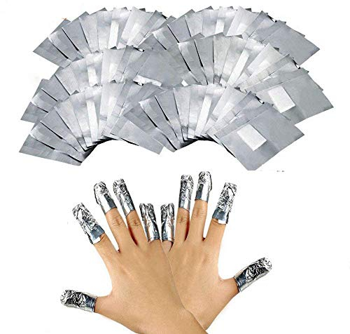 200 Pcs Foil Nail Wraps Remover,Nail Foil Remover Wraps,Unloading Tin Foil,Glitter Soak Off Foil Nail Wraps with Cotton Pad for Gel Removal