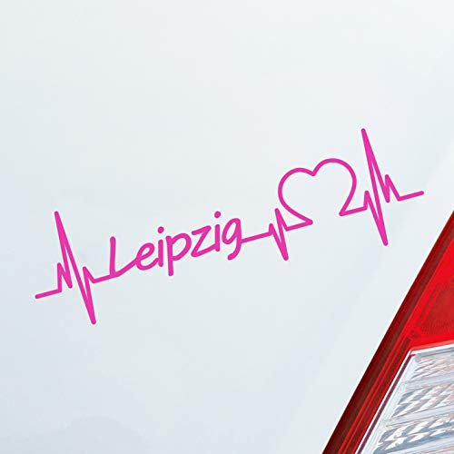 Hellweg Druckerei Auto Aufkleber Leipzig Herz Puls Stadt City Liebe Love ca. 19 x 6 cm