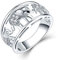 JO WISDOM Damen Ring Breit Silber 925,Ringe Elefanten Lucky Amulett Tierring mit 3A Zirkonia April Birthstone Swarovski Verlobungsring,Schmuck für Frauen