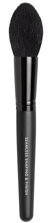 bareMinerals Seamless and Shaping Finishing Brush - Synthetic Fibres | Tapered design with loose bristles for applying setting powders, highlighters, bronzers and blushes. Flawless face finish