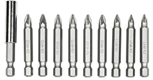 Bit-Set mit Bithalter Magnet Verlängerung Bitsatz 10tlg 50mm pz1 + pz2 Bitset