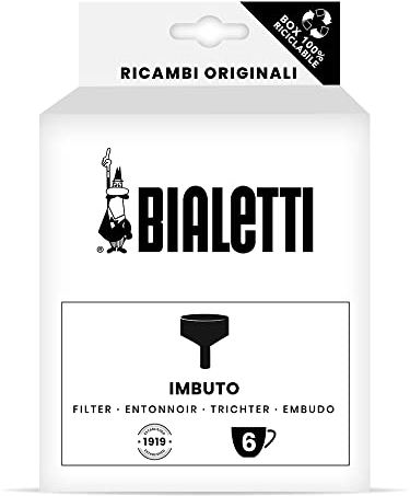Bialetti Ricambi, Include 1 Filtro a Imbuto, Compatibile con Moka Induction Bialetti 6 tazze