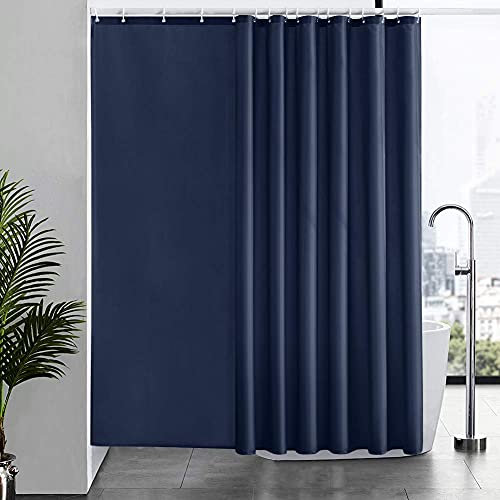 Furlinic Tende Doccia Anti-Muffa Tessuto in Poliestere Grande Tende Doccia Impermeabile Lavabile Tenda Vasca da Bagno con 16 Ganci Tenda Doccia Blu Navy 240x180cm.