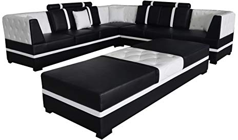 JVmoebel Eck Sofa Couch Wohnlandschaft Leder Couchen Polster Ecke Sitz Garnitur A1128 Neu