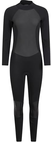 Mountain Warehouse Langer Damen-Neoprenanzug - Körper: 2.5mm, UPF 50+, Konturfit, verstellb. Ausschnitt, hält Körperwärme, einteilig Tiefschwarz Damengröße EU 52-54